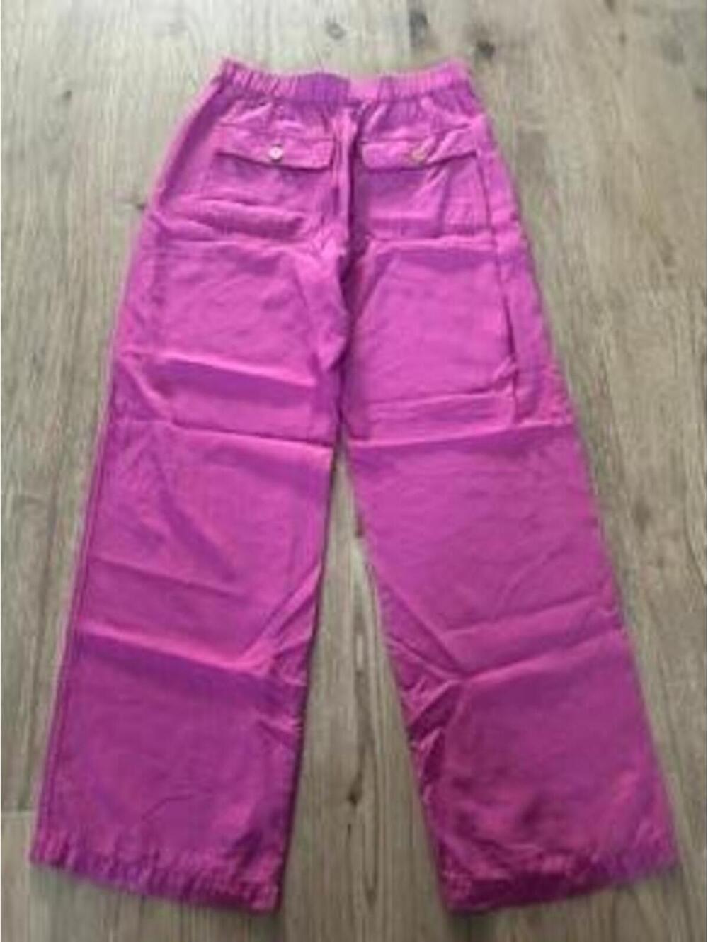 J.Crew Re-Imagined Pink Linen Pants Womens Size 2 Wide Leg Elastic Waist